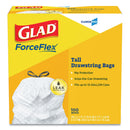 Glad Tall Kitchen Drawstring Trash Bags, 13 Gal, 0.72 Mil, 24" X 27.38", Gray, 100/Box - CLO78526