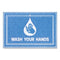 Apache Mills Message Floor Mats, 24 X 36, Blue, "Wash Your Hands" - APH3984528822X3
