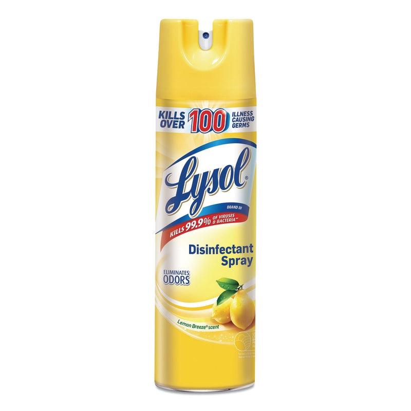 Lysol Disinfectant Spray, Lemon Breeze, 19 Oz Aerosol, 6/Carton - RAC96322CT