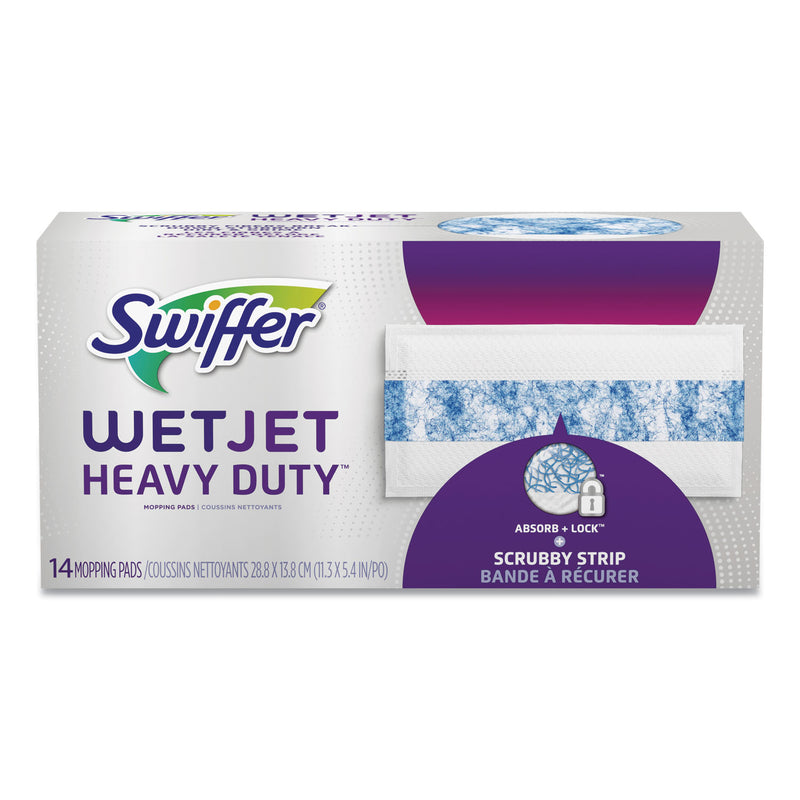 Swiffer Wetjet System Refill Pads, 11.3" X 5.4", Heavy Duty, White, 14/Box - PGC81790