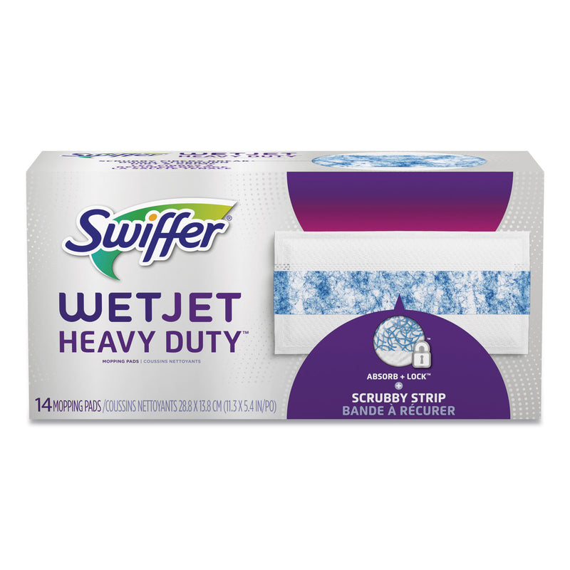 Swiffer Wetjet System Refill Pads, 11.3" X 5.4", Heavy Duty, White, 14/Box - PGC81790