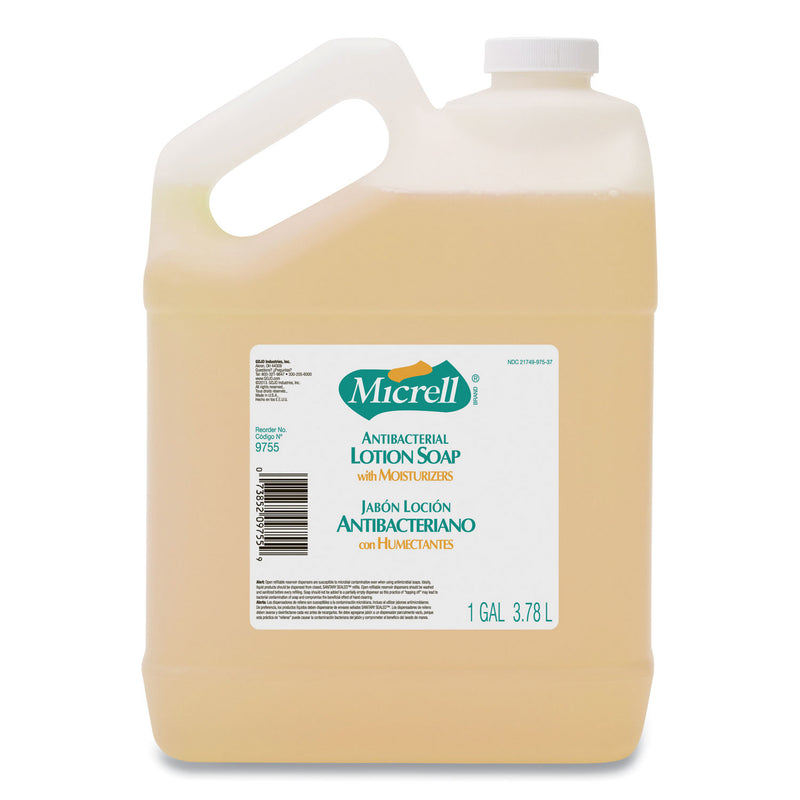 Micrell Antibacterial Lotion Soap, Light Scent, 1 Gal Bottle, 4/Carton - GOJ975504CT