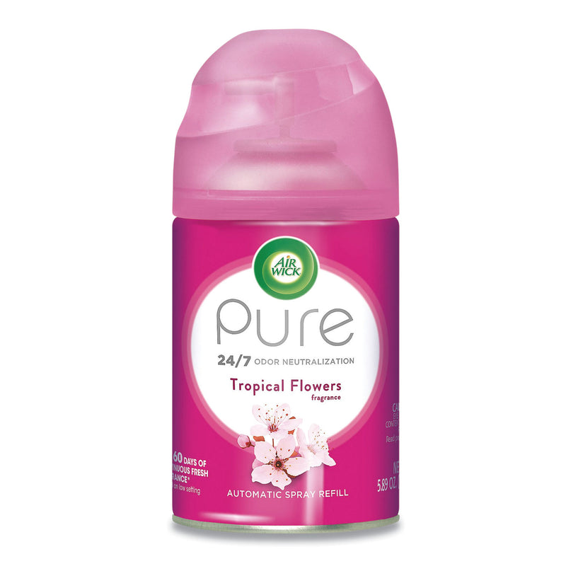 Air Wick Freshmatic Ultra Automatic Pure Refill, Tropical Flowers, 5.89 Oz Aerosol, 6/Carton - RAC97053