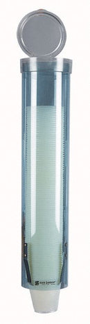San Jamar Wall-Mount Cup Dispenser, Holds 4 to 10 oz Cups - C3165TBLGR
