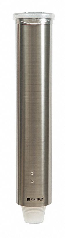 San Jamar Wall-Mount Cup Dispenser, Holds 3 to 5 oz Cups - C4150SSGR