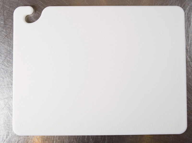 San Jamar Cutting Board, Co-Polymer, White, 12" Length, 18" Width, 1/2" Thickness - CB121812WHGR