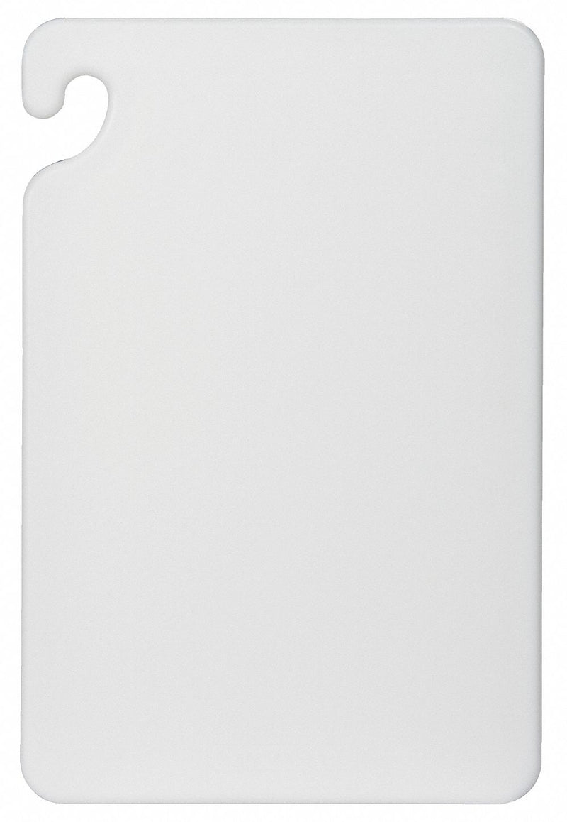 San Jamar Cutting Board, Co-Polymer, White, 12" Length, 18" Width, 1/2" Thickness - CB121812WHGR