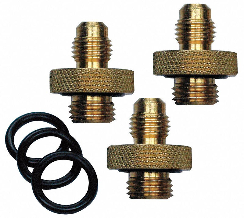 Mid-West Instrument Test Cock Adapter Kit, Includes: (3) 1/4 in NPT Quick Connect ADPT x 1/4 in Flare and 3 Spare O-Ring - 110631