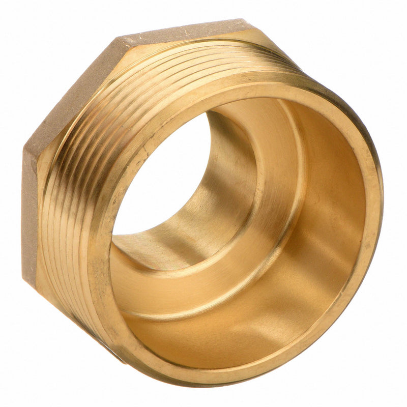 Moon American Fire Hose Adapter, Hex, Fitting Material Brass x Brass, Fitting Size 1 in x 1-1/2 in - 358-1061521
