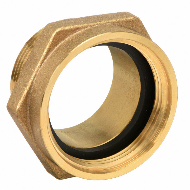 Moon American Fire Hose Adapter, Hex, Fitting Material Brass x Brass, Fitting Size 1-1/2 in x 1-1/2 in - 357-1511561