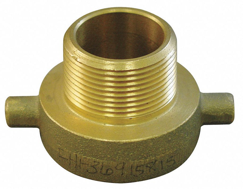 Moon American Fire Hose Adapter, Pin Lug, Fitting Material Brass x Brass, Fitting Size 2-1/2 in x 4 in - 369-4022521