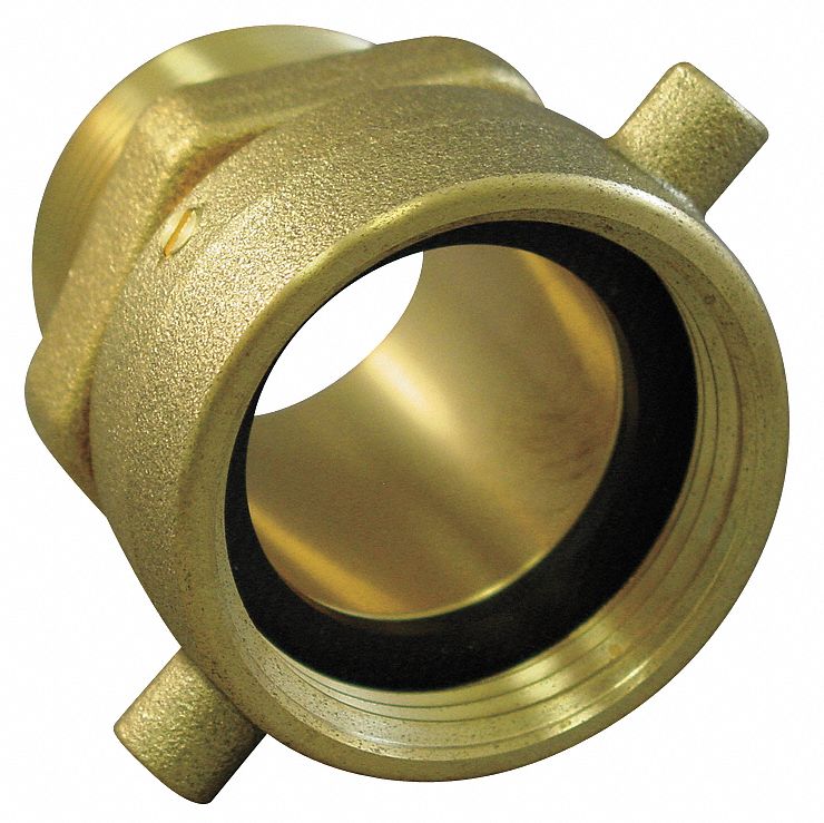 Moon American Fire Hose Adapter, Pin Lug, Fitting Material Brass x Brass, Fitting Size 2 in x 2-1/2 in - 363-25220621
