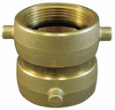 Moon American Fire Hose Adapter, Pin Lug, Fitting Material Brass x Brass, Fitting Size 1-1/2 in x 1-1/2 in - 379-1521521
