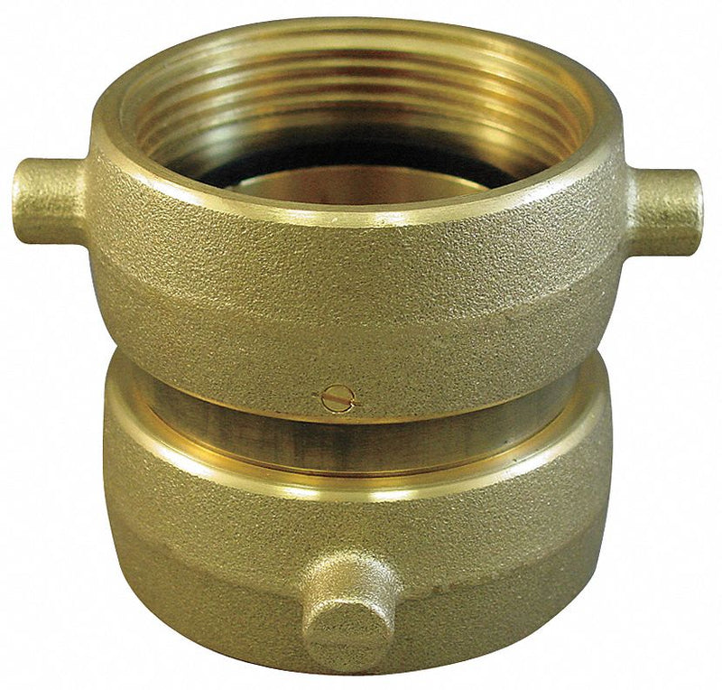 Moon American Fire Hose Adapter, Pin Lug, Fitting Material Brass x Brass, Fitting Size 2-1/2 in x 2-1/2 in - 379-2522521