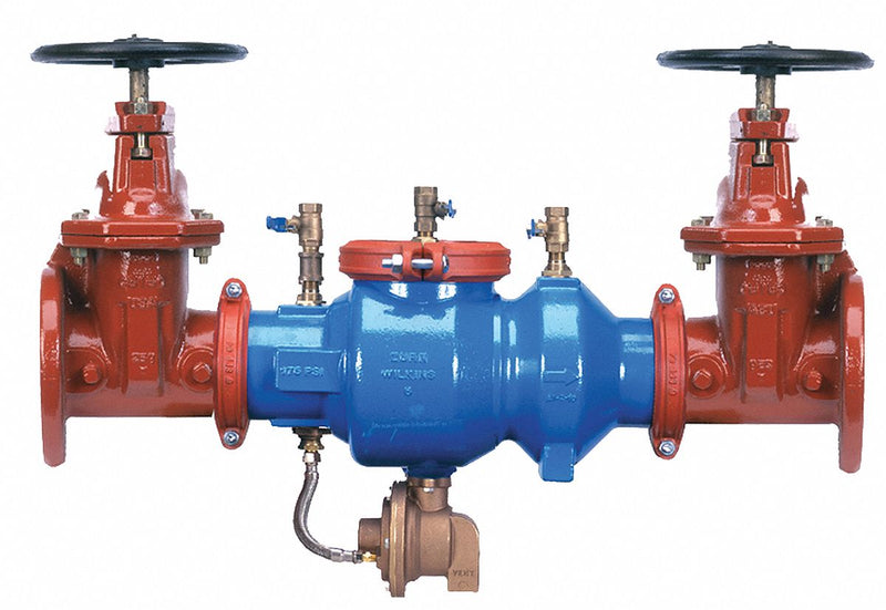 Zurn Reduced Pressure Zone Backflow Preventer, Epoxy Coated Ductile Iron Body, Wilkins 375 Series, Flange - 3-375A