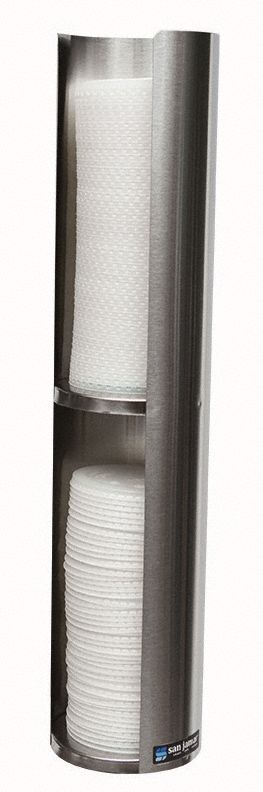 San Jamar Countertop-Mount Lid Dispenser, Holds 24 to 46 oz Lids - L3502GR