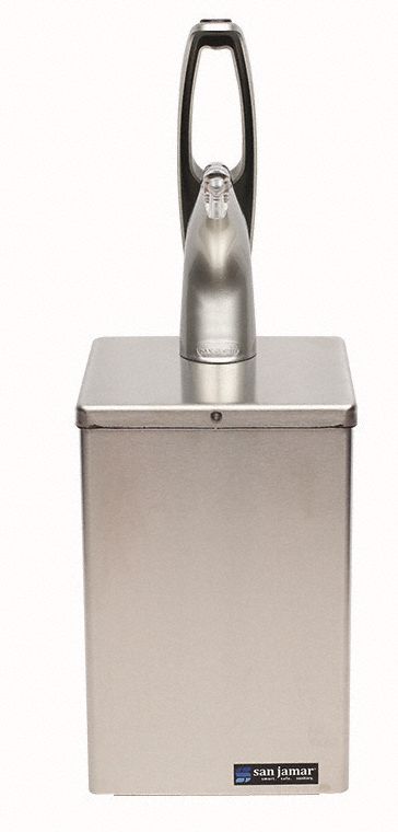 San Jamar Condiment Pump with Box, Chrome, Stainless - P4800
