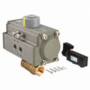 Dynaquip 1 in Spring Return - Fail Close Pneumatic Actuated Ball Valve, 2-Piece - PHH25ATSR05212A