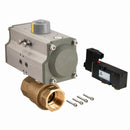 Dynaquip 1 1/4 in Spring Return Pneumatic Actuated Ball Valve, 2-Piece - PHH26ATSR06312A