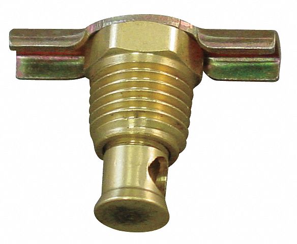 Anderson MNPT Drain Cock, 200 psi, 1 1/2 inH x 1/2" Pipe Size - 6D912