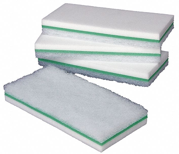 Tough Guy White Utility Scrub Pad, Length 9", Width 4", 6 PK - 6DNA9