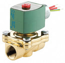 Redhat 120V AC Brass Solenoid Valve with Manual Operator, Normally Closed, 1-1/2" Pipe Size - 8210G022MO
