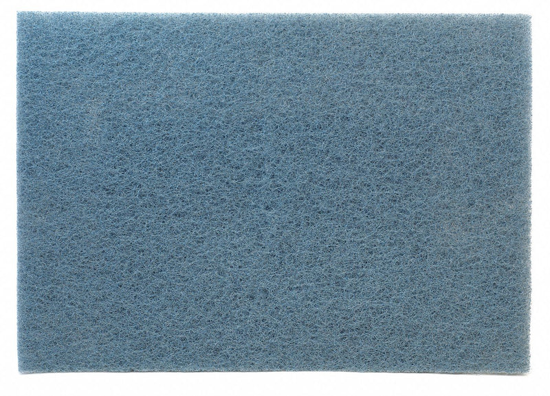 3M 14 in x 32 in Non-Woven Nylon/Polyester Fiber Rectangular Scrubbing Pad, 175 to 600 rpm, Blue, 10 PK - 5300-32x14