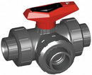 Georg Fischer Ball Valve, PVC, 3-Way True Union, 2-Piece, Pipe Size 2 in - 161543087