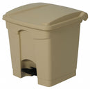 Tough Guy 8 gal Rectangular Step Can, Plastic, Beige - 6GAJ5