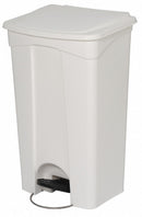 Tough Guy 23 gal Rectangular Step Can, Plastic, White - 6GAK3