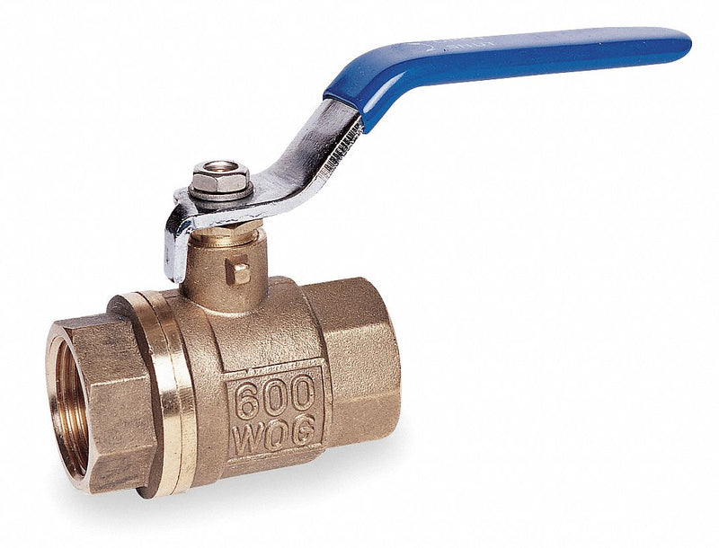 Top Brand Ball Valve, Brass, Inline, 2-Piece, Pipe Size 1 in, Tube Size 1 in - 107-815