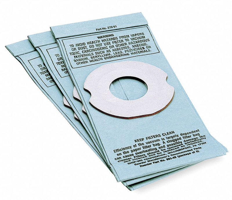 Dayton Vacuum Bag, Paper, 1-Ply, Standard Bag Filtration Type, For