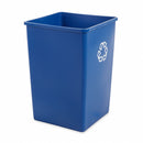 Rubbermaid 35 gal Square Recycling Can, Plastic, Blue - FG395873BLUE