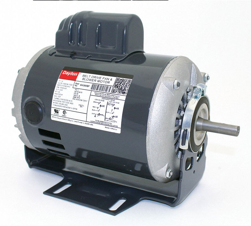 Dayton 1/3 HP Belt Drive Motor, Capacitor-Start, 1725 Nameplate RPM, 115/230 Voltage, Frame 56 - 6K366