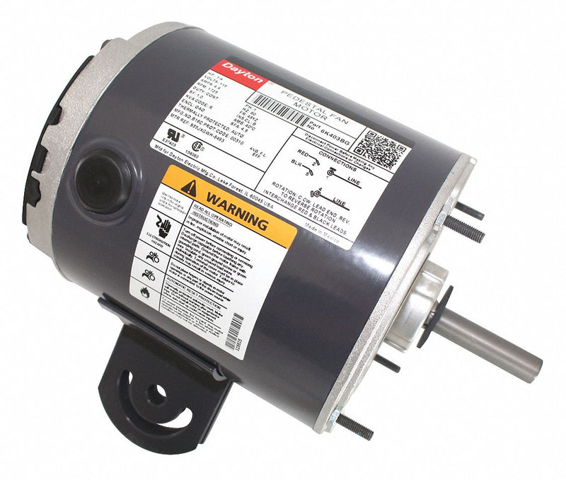 Dayton 1/4 HP Pedestal Fan Motor, Split-Phase, 1725 Nameplate RPM,115 Voltage, Frame 48YZ - 6K403