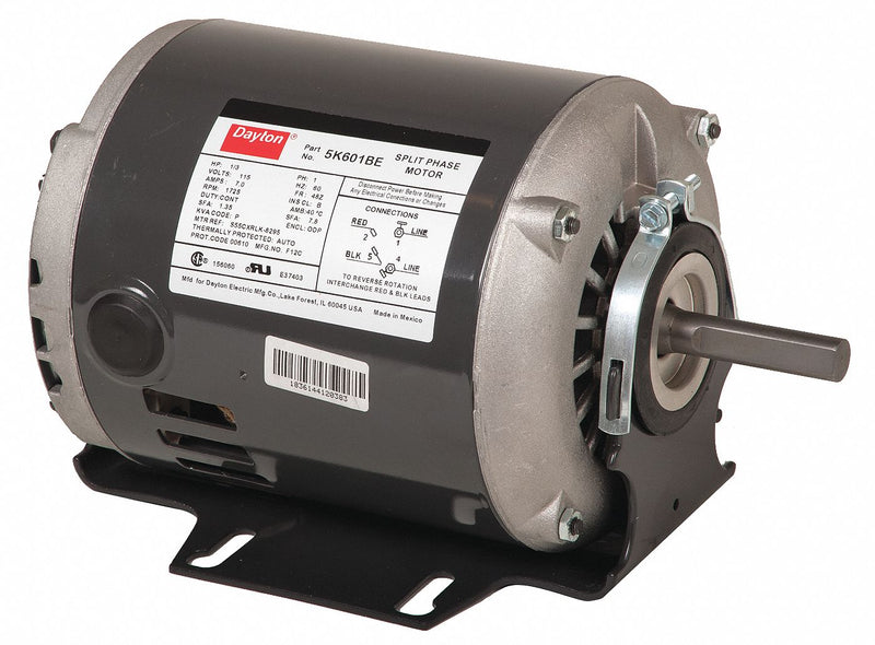 Dayton 1/3 HP, General Purpose Motor, Split-Phase, 1725 Nameplate RPM, 115 Voltage, 48Z Frame - 5K601