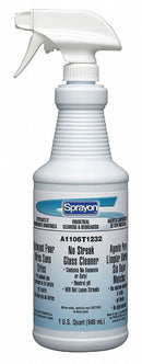 Sprayon Glass Cleaner, 32 oz Cleaner Container Size, Hard Nonporous Surfaces Chemicals For Use On - S1106T1232