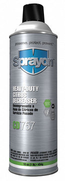 Sprayon Cleaner/Degreaser, 16 oz Cleaner Container Size, Aerosol Can Cleaner Container Type - SC0757000