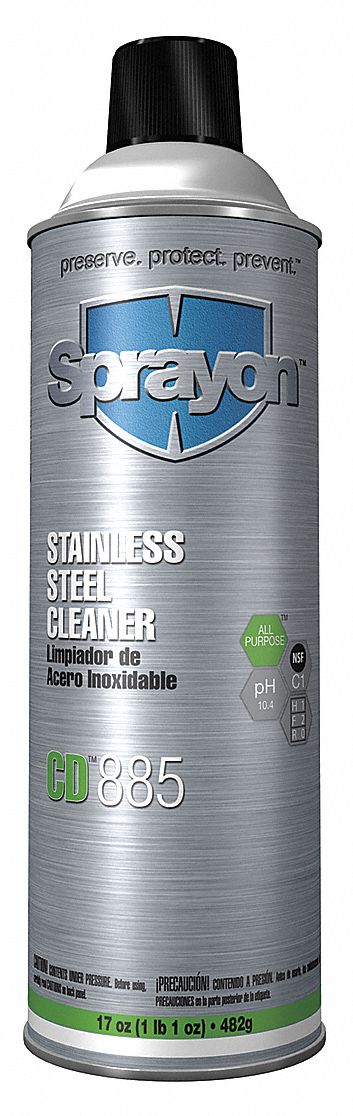 Sprayon Metal Cleaner and Polish, 17 oz. Cleaner Container Size, Aerosol Can Cleaner Container Type - SC0885000