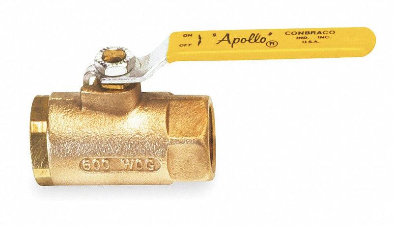 Apollo Ball Valve, Bronze B584, Inline, 2-Piece, Pipe Size 1 in, Connection Type FNPT x FNPT - 7010501