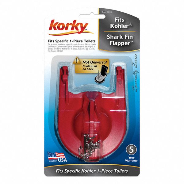 Korky Flapper, Fits Brand Kohler(R), For Use with Series Kohler(R), Toilets, Gravity Tanks - 2012BP