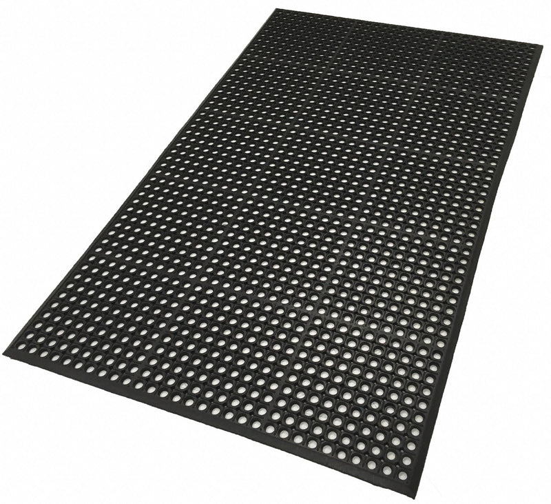 Condor Drainage Mat, 5 ft L, 3 ft W, 1/2 in Thick, Rectangle, Black - 6LUL1