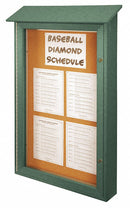 United Visual Push-Pin Outdoor Enclosed Bulletin Board, Natural Cork, 48"H x 32"W, Woodland Green - UVSD4832-WOODGRN