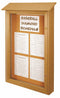 United Visual Push-Pin Outdoor Enclosed Bulletin Board, Natural Cork, 54"H x 38"W, Cedar - UVSD5438-CEDAR