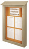 United Visual Push-Pin Outdoor Enclosed Bulletin Board, Natural Cork, 54"H x 38"W, Sand - UVSD5438-SAND