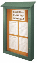 United Visual Push-Pin Outdoor Enclosed Bulletin Board, Natural Cork, 54"H x 38"W, Woodland Green - UVSD5438-WOODGRN