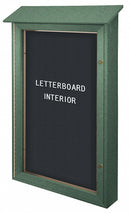 United Visual Letter Board Outdoor Enclosed Bulletin Board, Vinyl, 48"H x 32"W, Woodland Green - UVSD4832LB-WOODGRN