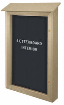 United Visual Letter Board Outdoor Enclosed Bulletin Board, Vinyl, 54"H x 38"W, Sand - UVSD5438LB-SAND