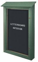 United Visual Letter Board Outdoor Enclosed Bulletin Board, Vinyl, 54"H x 38"W, Woodland Green - UVSD5438LB-WOODGRN