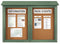 United Visual Push-Pin Outdoor Enclosed Bulletin Board, Natural Cork, 36"H x 45"W, Woodland Green - UVDD4536-WOODGRN